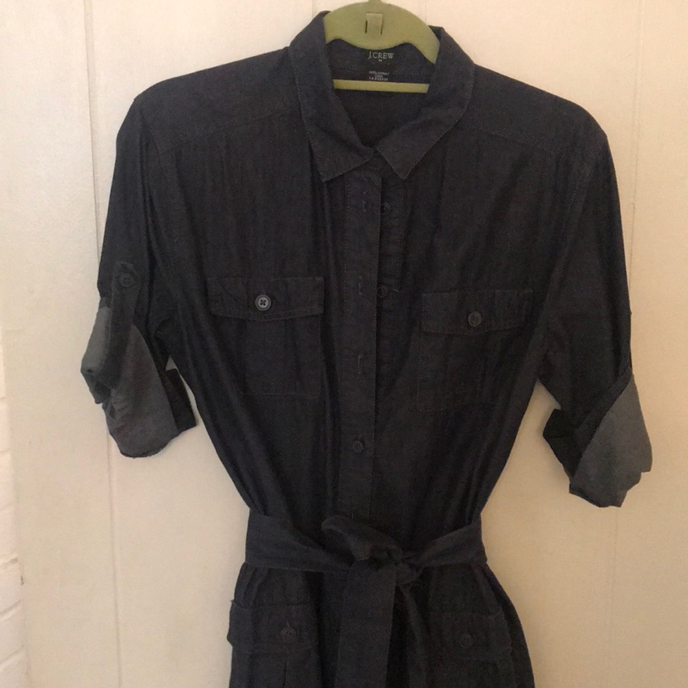 J. Crew Dark Blue Shirt Dress